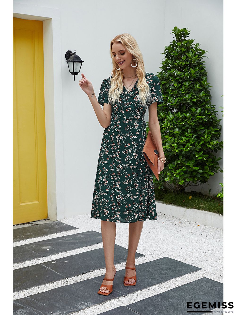 Bandage Slim Chiffon Floral Dress | EGEMISS