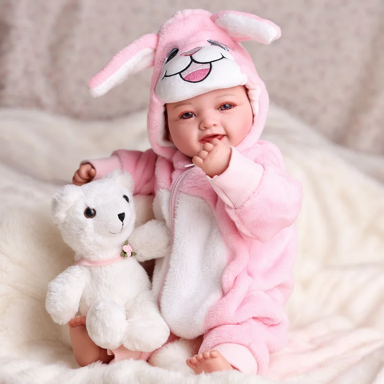 Babeside Smiling Reborn Baby Mia&nbsp;17" Newborn Girl with Mobile Joint Healing of the Heart