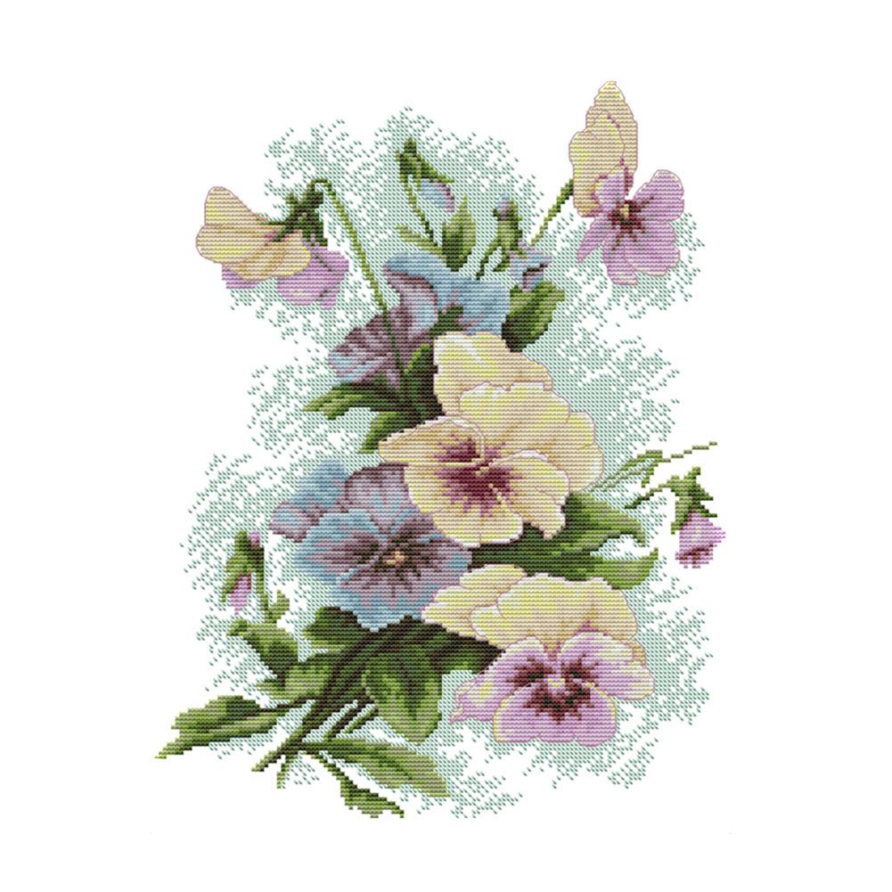 

Pansy - 14CT Stamped Cross Stitch - 41*33CM, 501 Original