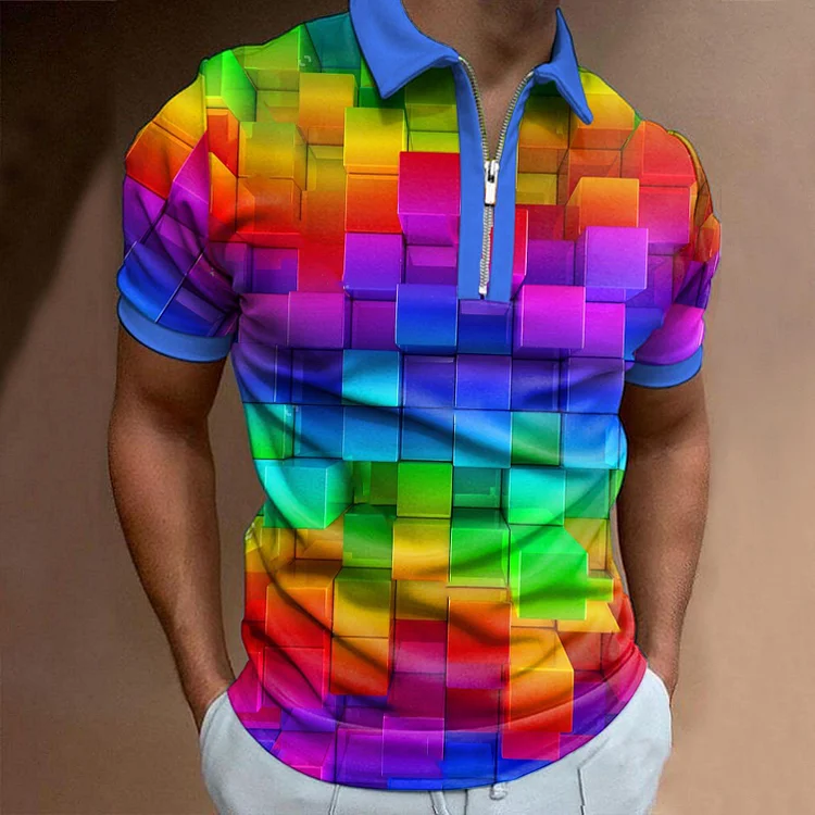 BrosWear Rainbow 3D Art Patterns Polo Shirt