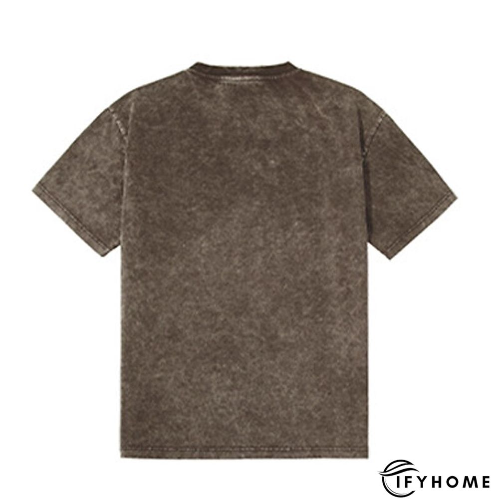 Men's 100% Cotton Acid Wash Shirt Oversized Shirt Plain Crew Neck Sports & Outdoor Daily Short Sleeve Clothing Apparel Fashion Designer Casual | IFYHOME