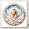 (30*30cm)Sleeping Angel - Round Partial AB Drill Diamond Painting