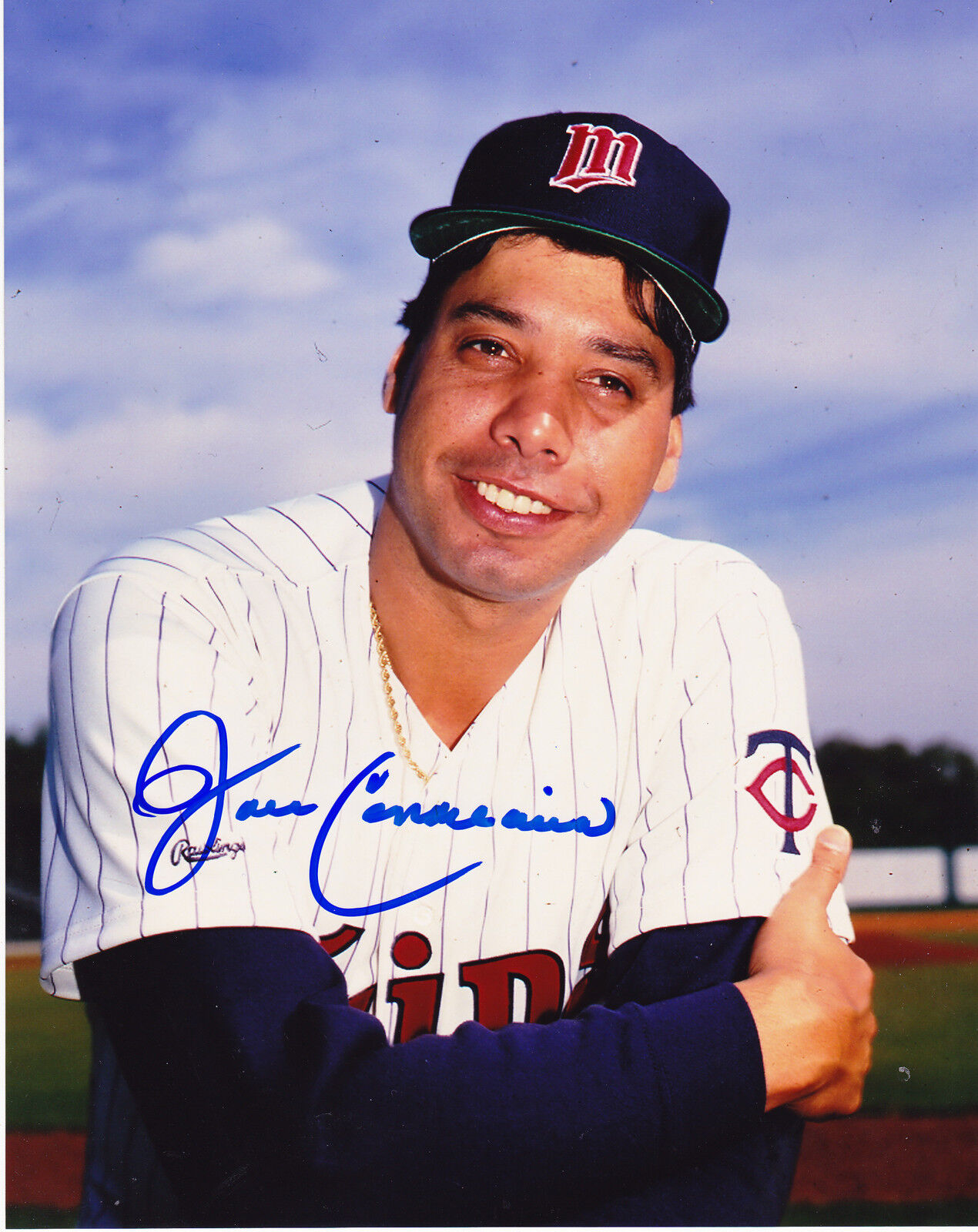 JOHN CANDELARIA MINNESOTA TWINS ACTION SIGNED 8x10