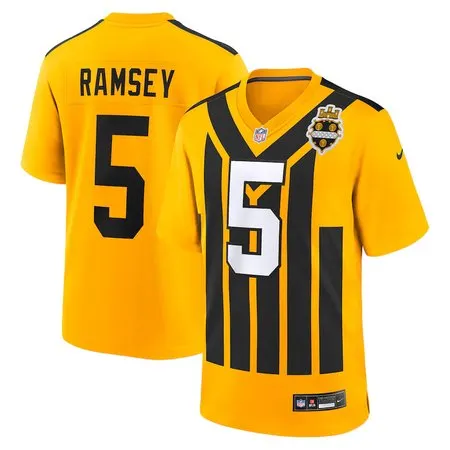 Men's Pittsburgh Steelers #5 Jalen Ramsey  Gold Alternate 1933 Throwback Game Jersey