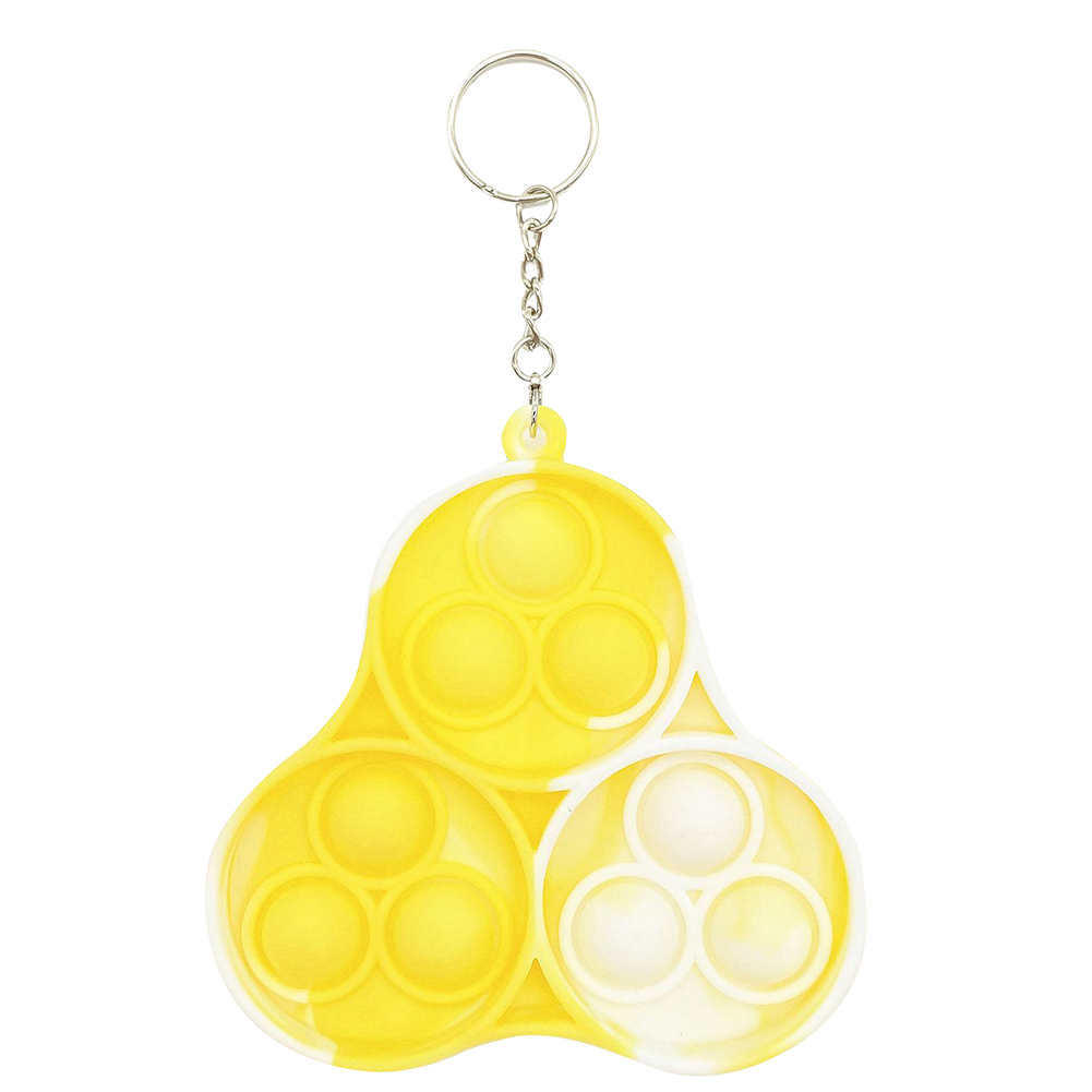 

Triangle Yellow White - Keychain Pendant, 501 Original