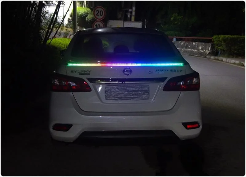 Car modified tail wing LED carbon fiber streamer light