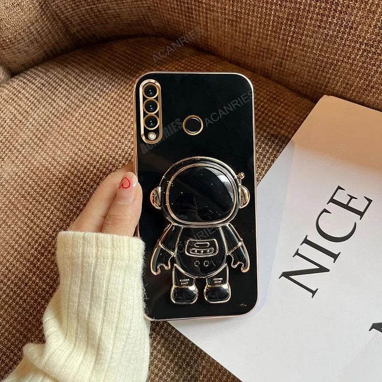 P30lite Astronaut Holder Luxury Plating Case For Huawei P30 Lite P20 P40 Pro P Smart Z Plus Silicone Stand Cover Honor 20s 10i