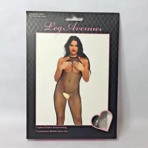 pornhint Pornhint Cupless Fishnet Bodystocking Halter Top Crotchless Lingerie Low Back Open Bust