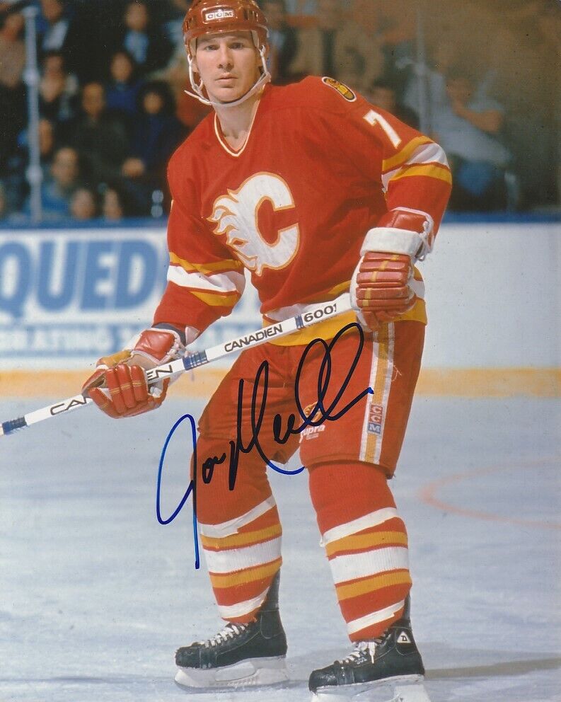 VINTAGE JOE MULLEN SIGNED CALGARY FLAMES 8x10 Photo Poster painting! JOEY Autograph PROOF!