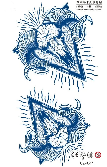 Temporary Tattoo Stickers Love Creative Geometry Totem Juice Ink Lasting Waterproof Sexy Girl Arm Face Neck Realistic Fake Tatoo