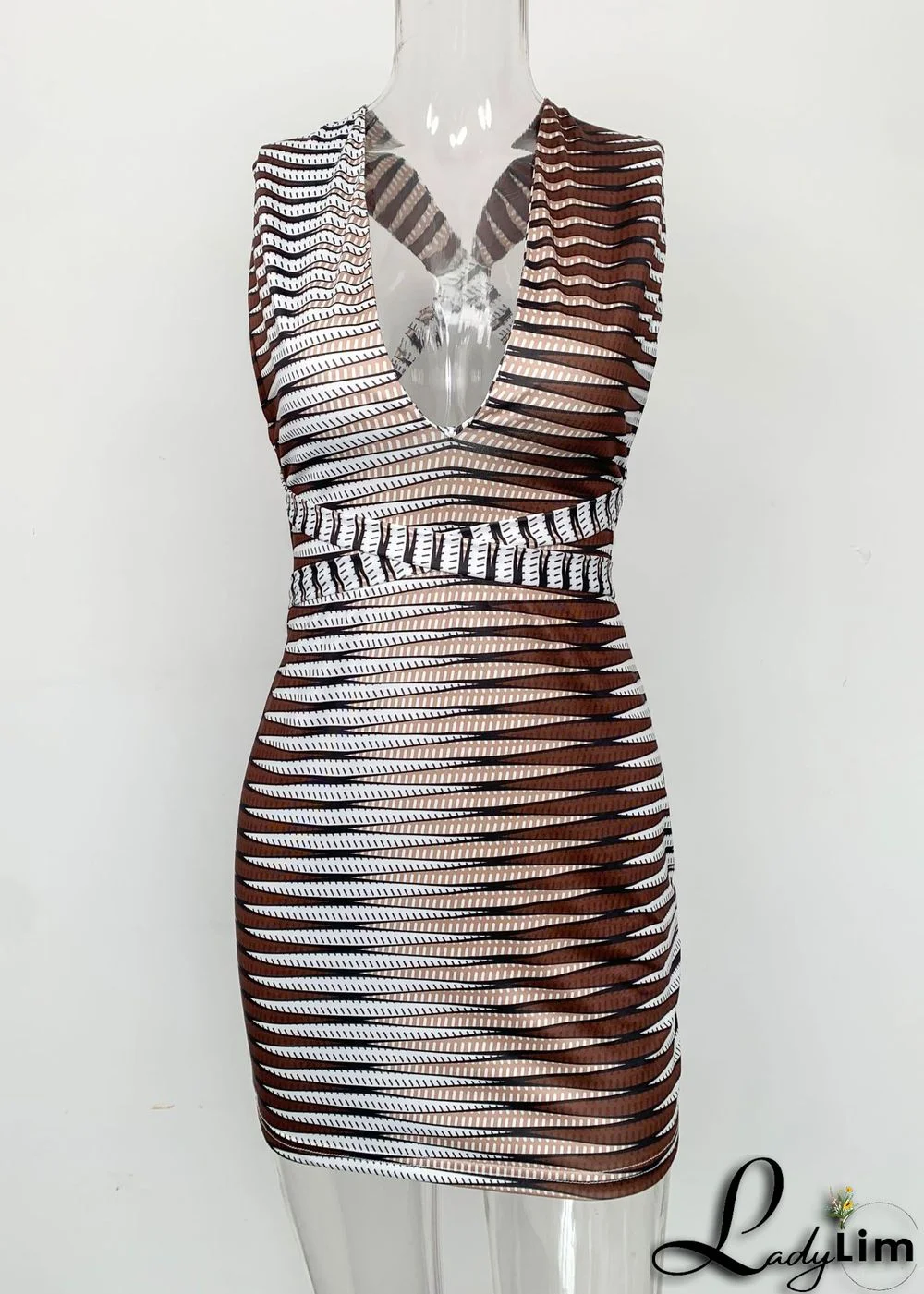 Women Summer Lace-Up Sleeveless Backless Mini Dress