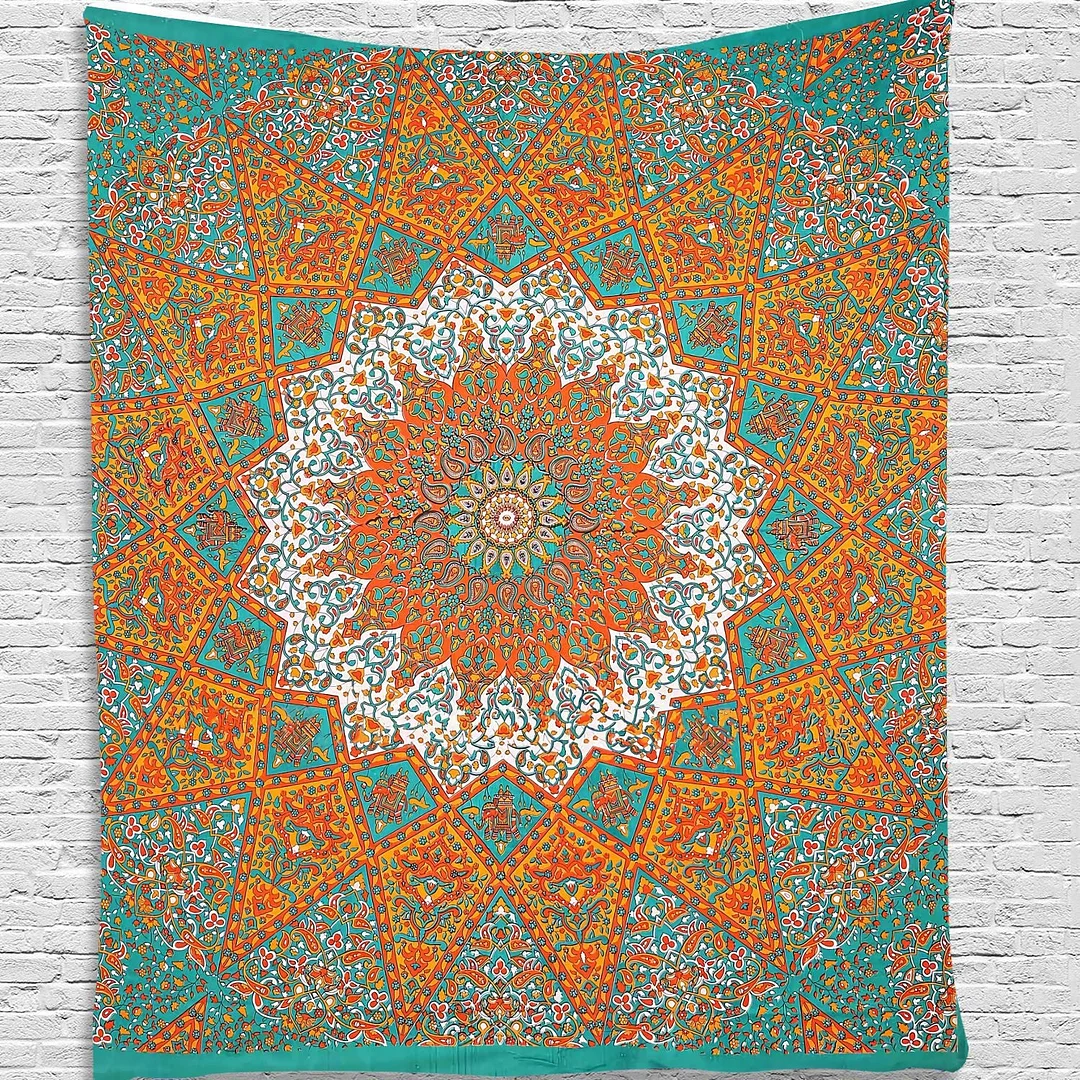 Large Mandala Pattern Indian Tapestry Wall Hanging Decoration Bohemian Beach Towel Polyester Thin Blanket Yoga Shawl Travel Mat