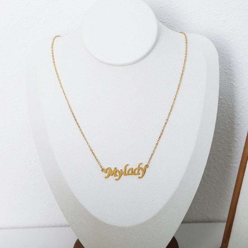Sweet Solid Color Titanium Steel 18K Gold Plated Plating Necklace
