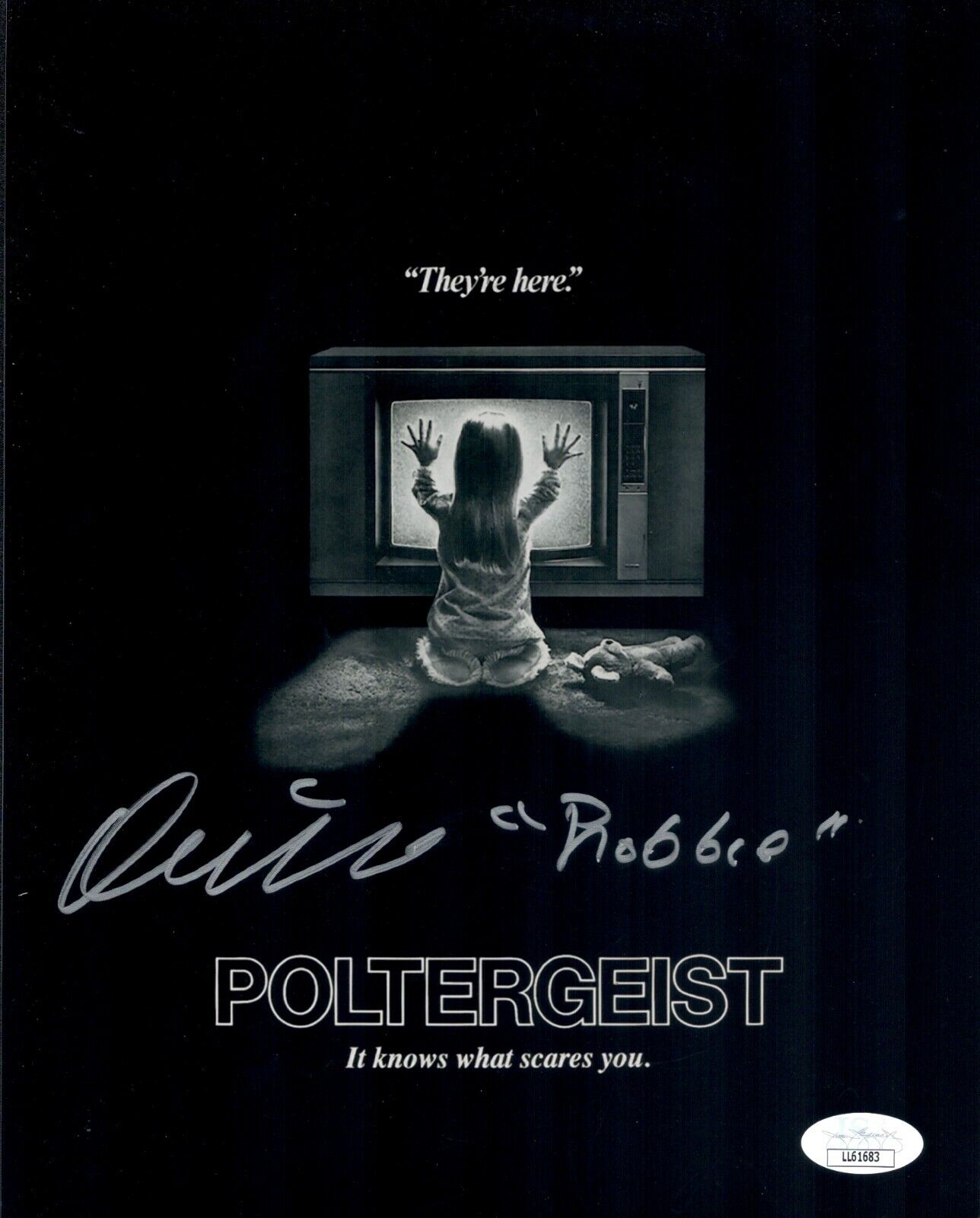 OLIVER ROBINS Signed ROBBIE 8x10 Photo Poster painting POLTERGEIST Horror Autograph JSA COA Cert