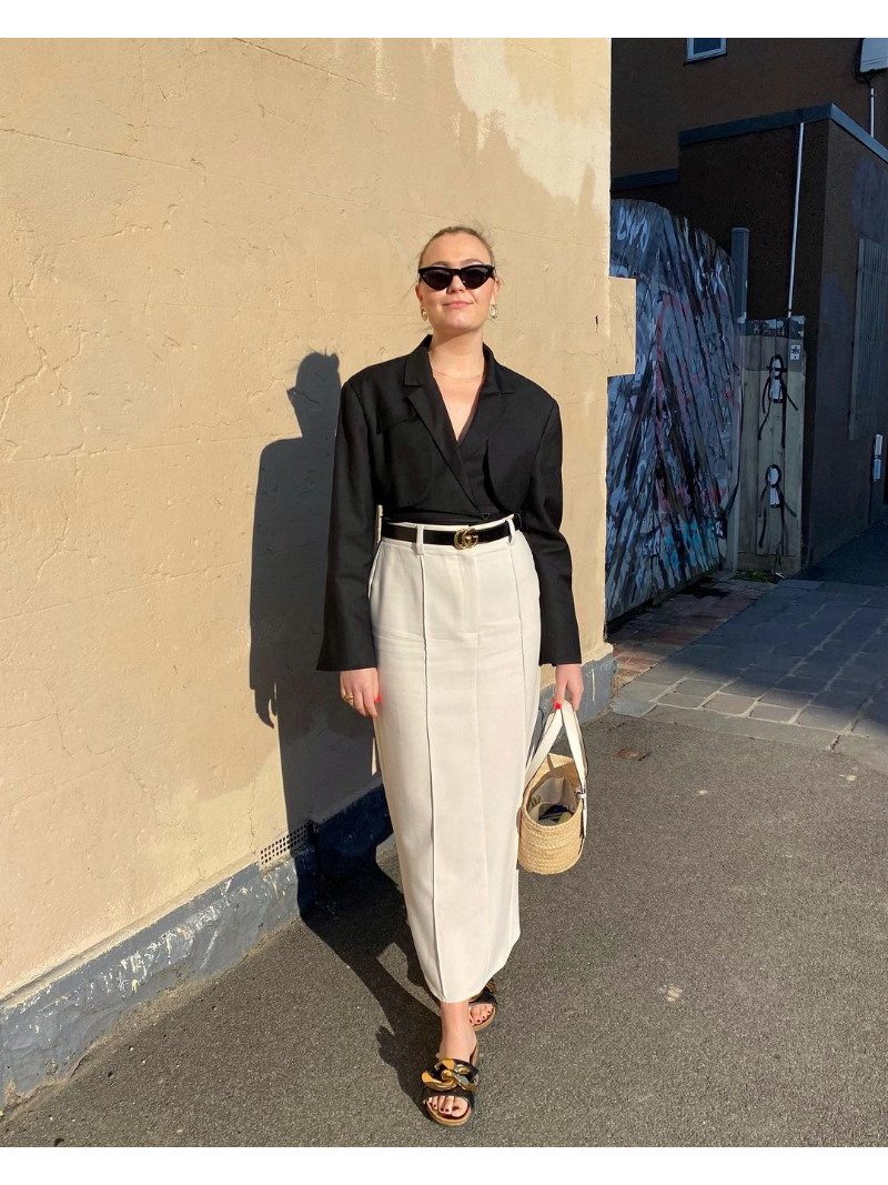 Ootddress Patchwork High Waist Slim Long Skirt Female Solid High Street Elegant Fashion Seamless Vintage White Women's Maxi Skirt