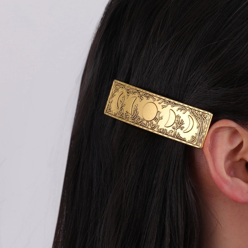 Women’s Retro Minimalist Moon Alloy Plating Hair Clip