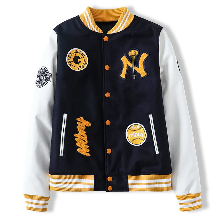 Yankee Letterman Jacket Outfit Senior Jackets Varsity Baseball College Coat Mlbny Spring and Autumn Baseball Uniform Casual Jacket Couple