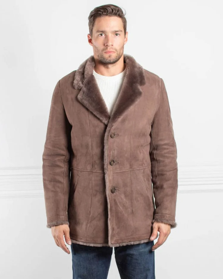 Lapel Fur Single-Breasted Thermal Jacket VangoghDress