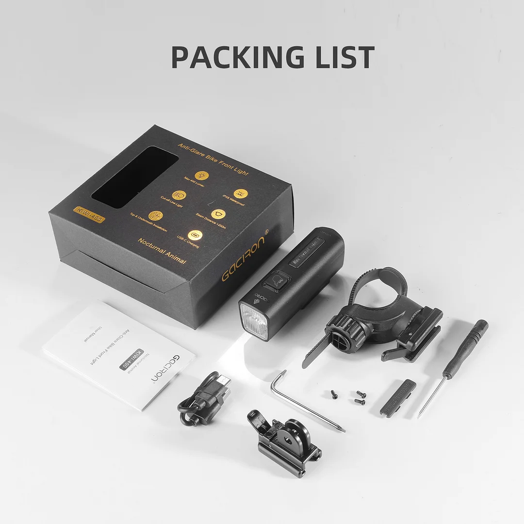 KIWI-400 Anti-Glare Bike Front Light & LOOP-100 Smart Brake Bike Tail light