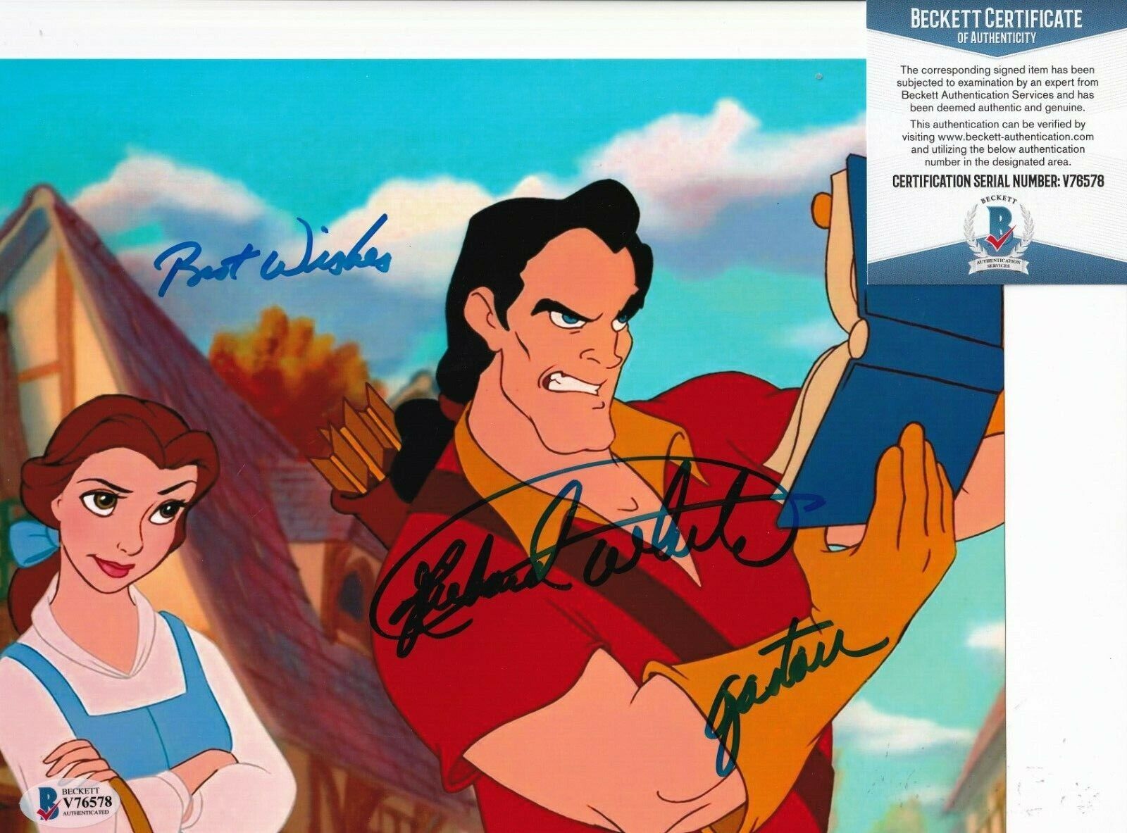 RICHARD WHITE signed (BEAUTY and the BEAST) Gaston 8X10 Photo Poster painting BECKETT V76578