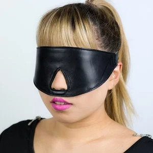 pornhint Pornhint Leather Bondage Blindfold with Buckle (MATURE)