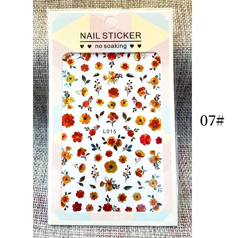 1 Sheet New Roman English Alphabet Number 3D Nail Stickers Christmas Animals iridescent Gold Silver Word Small Letters Nail