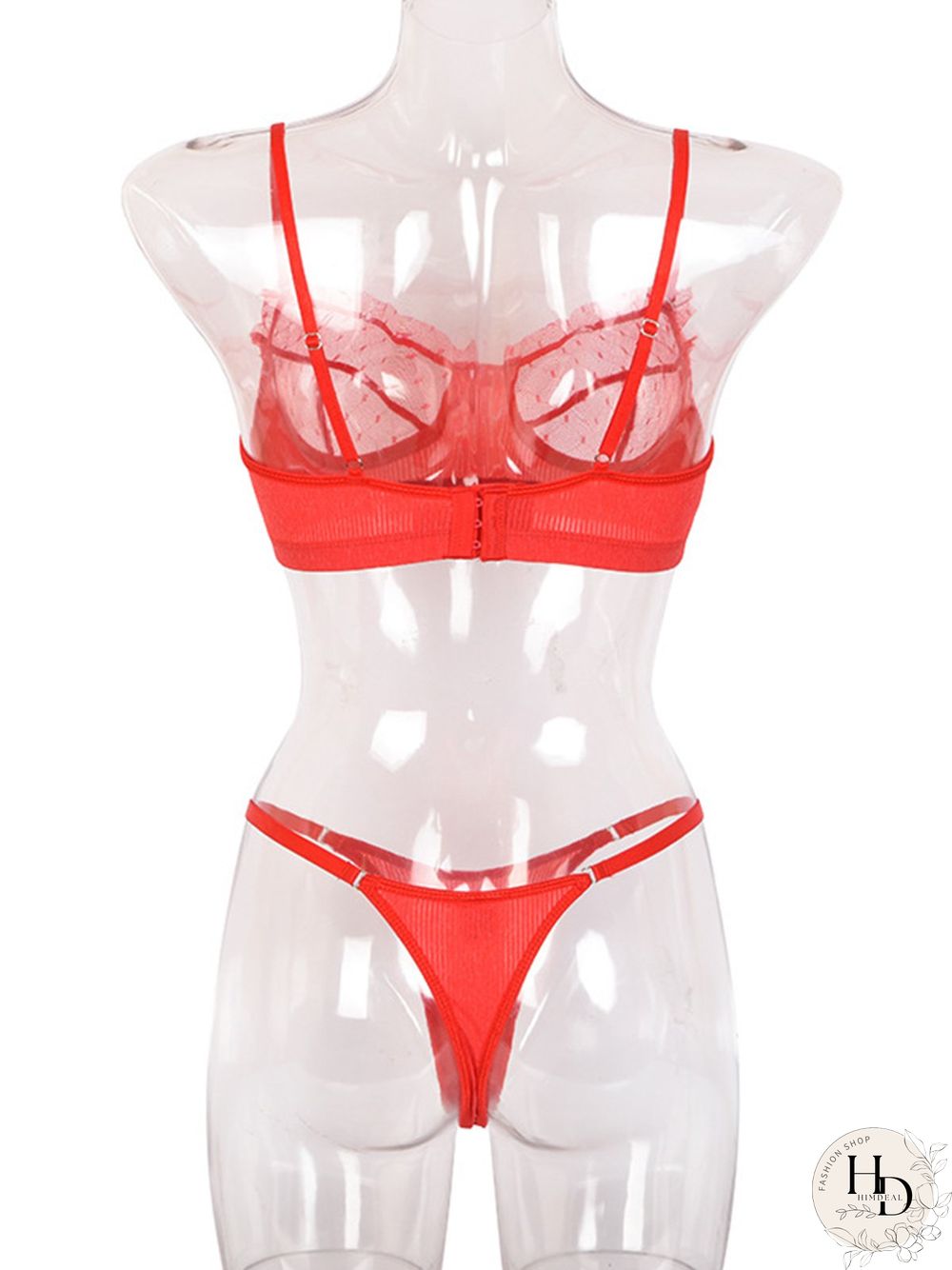 Lace Mesh Eyelashes Lace Sling Lingerie Set