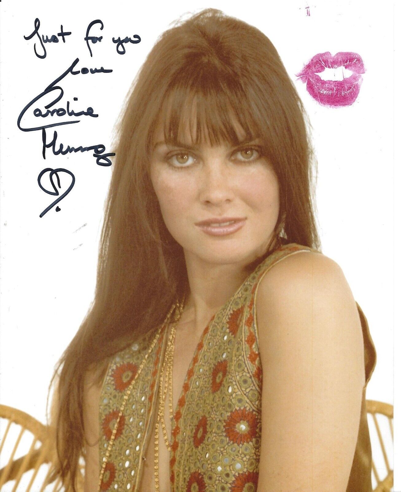 007 Bond girl Caroline Munro signed and personally kissed Photo Poster painting IMAGE No91a