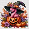 Halloween Pumpkin Flamingo-14CT Counted Cross Stitch 40*40cm/15.75*15.75in tapestrymarket
