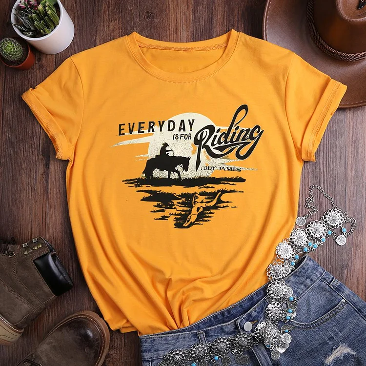 everyday riding Round Neck T-shirt-0020991