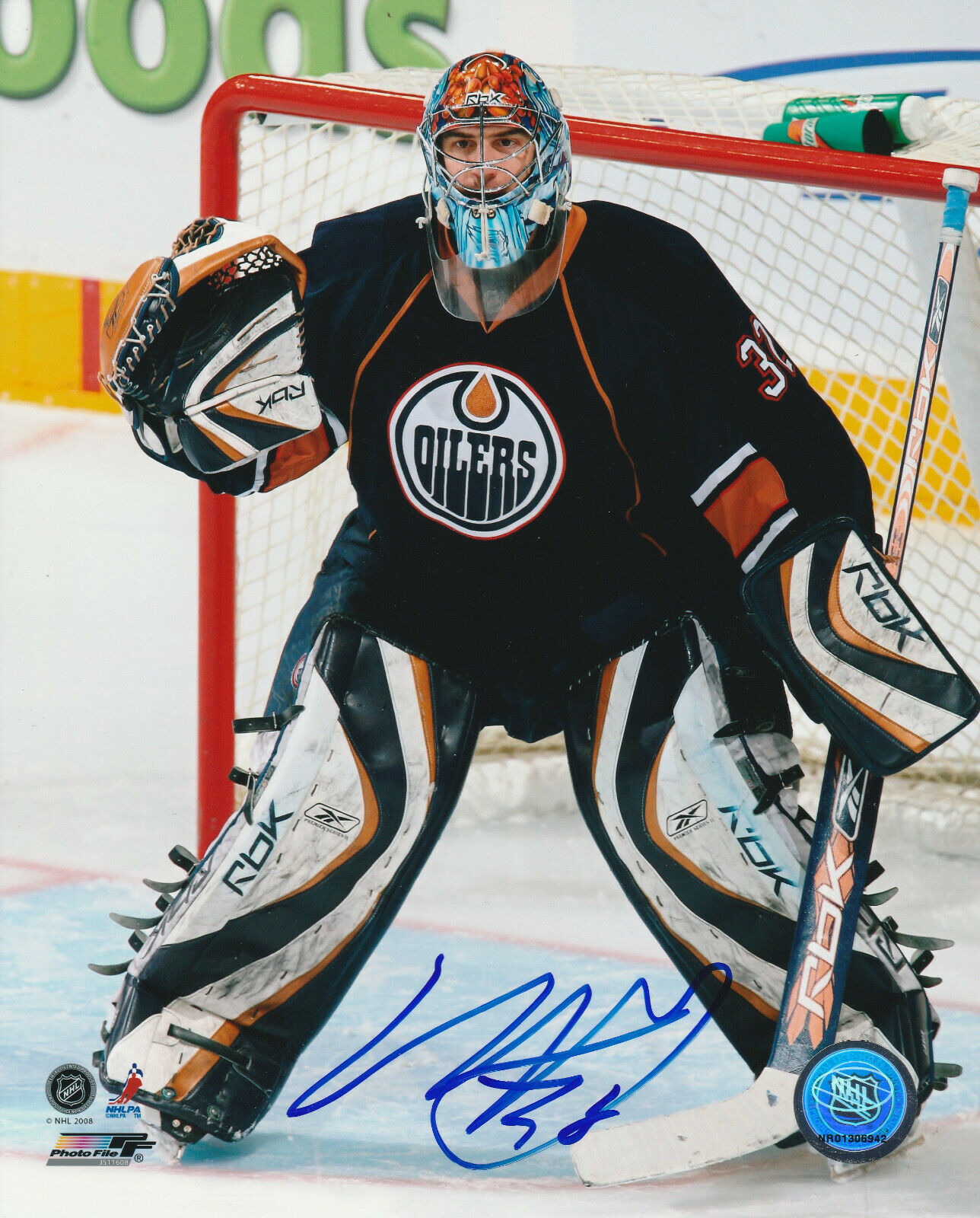 MATHIEU GARON SIGNED EDMONTON OILERS GOALIE 8x10 Photo Poster painting #3 Autograph