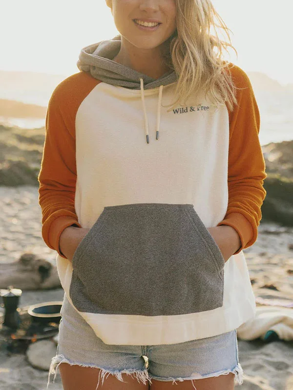 Simple outdoor colorful drawstring women's hoodie