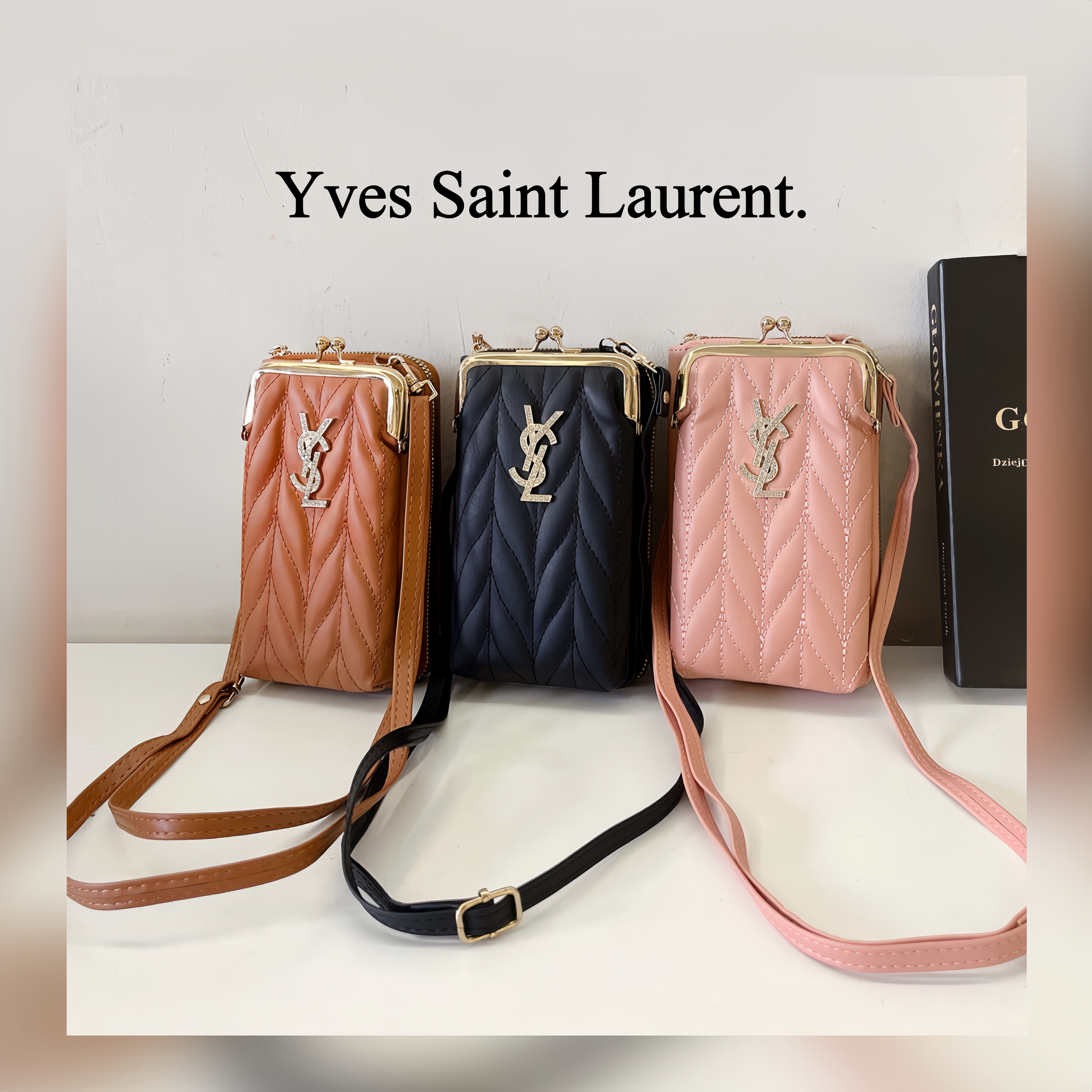 YSL Loulou in Quilted Leather Crossbody Bag Phone Wallet Card Holder Armpit Bag