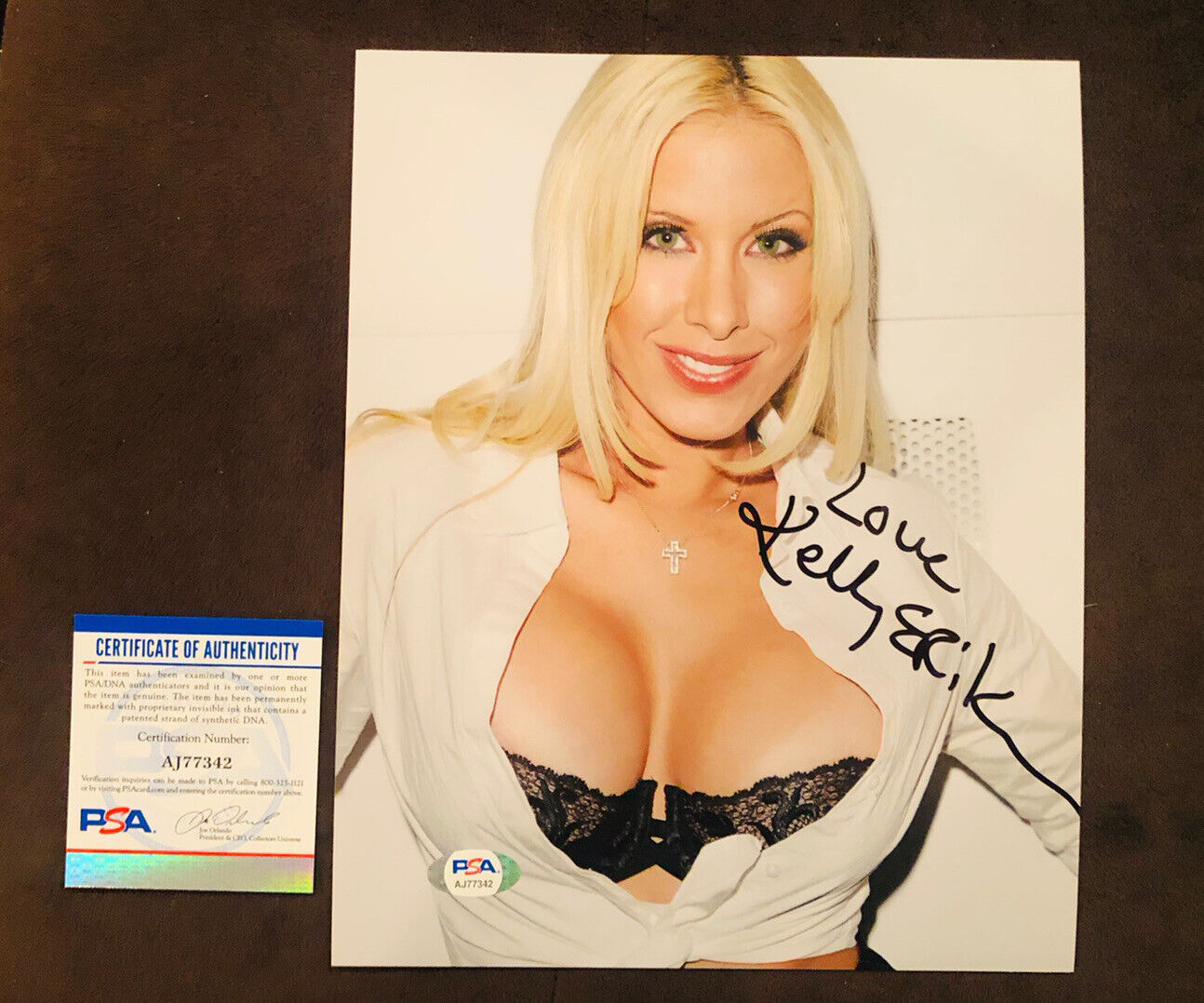 Kelly Erickson Adult STAR SIGNED 8X10 Photo Poster painting Autograph Sexy Naughty America PSA