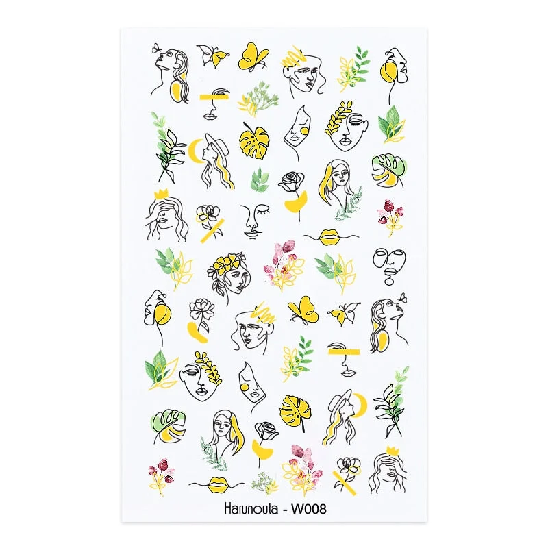 1 Sheet Nail Art 3D Nail Sticker Butterfly Colorful Nail Decals Fairy Tales Nail Transfer Decals Nail Decorations DIY Design