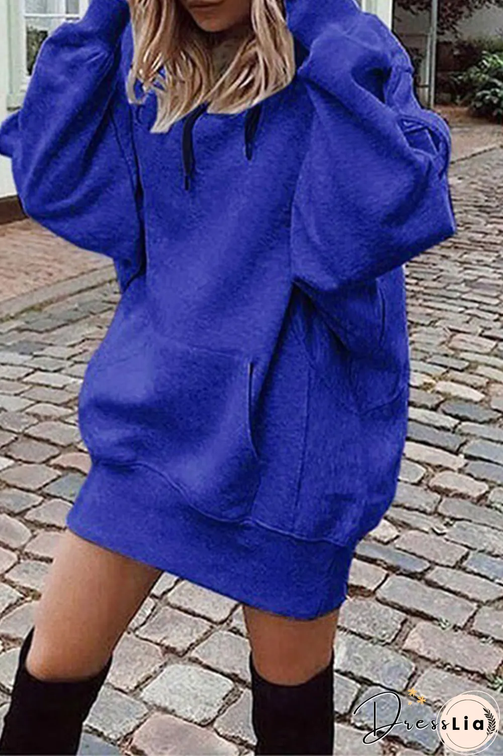 Casual Solid Draw String Hooded Collar Tops(8 Colors)