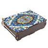 (US Local)Diamond Painting Storage Box DIY 5D Diamond Painting Jewelry Box (Flower A)