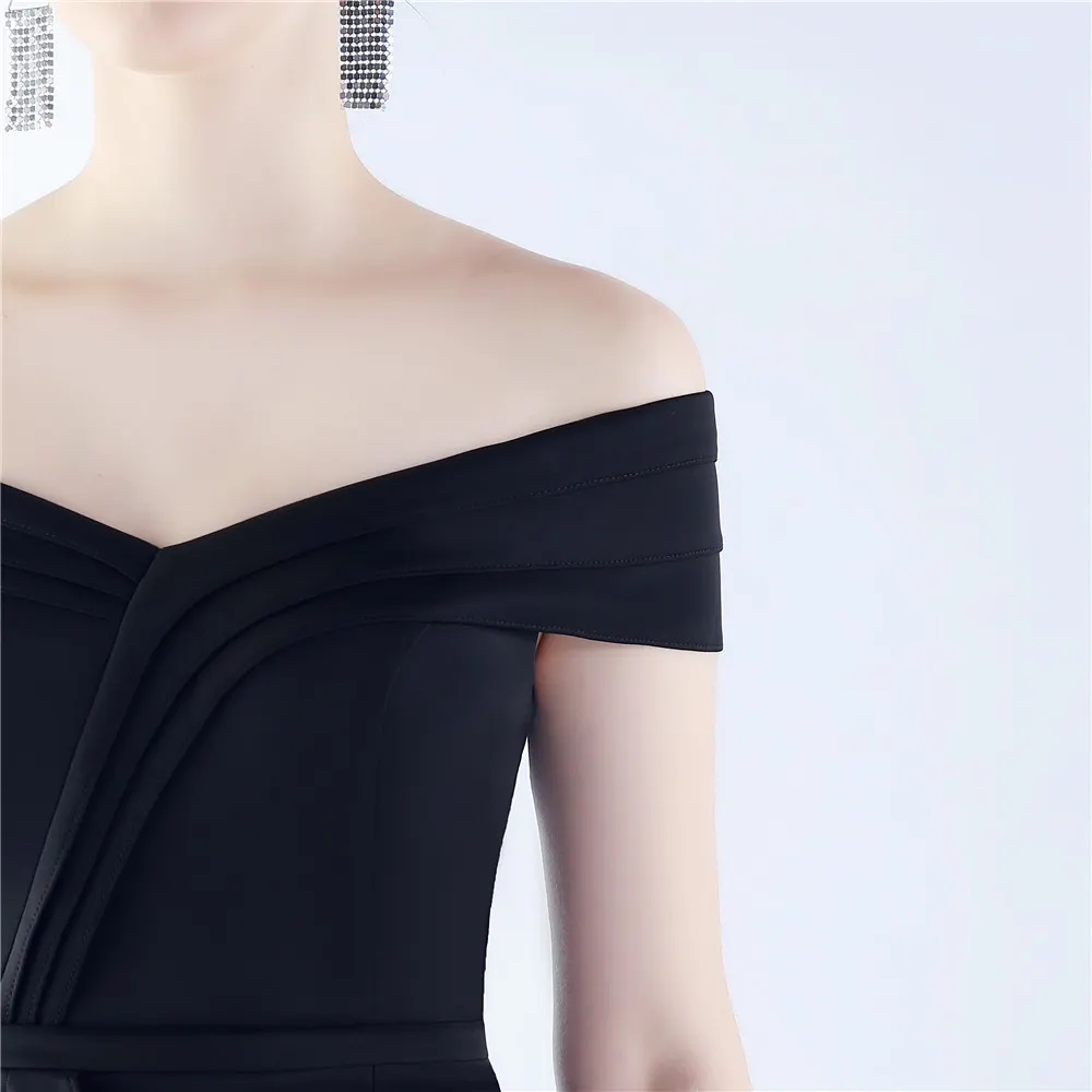 Classic Satin Off Shoulder Long Evening Dress - Elegant & Timeless - Ootddress