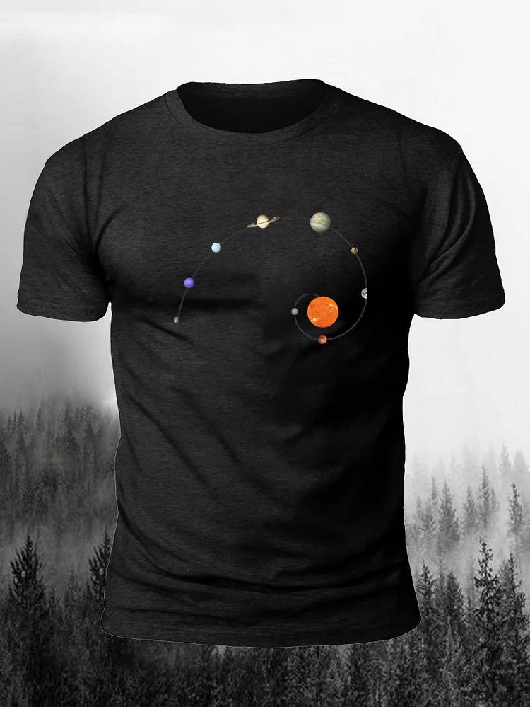 Galaxy Surround Solar System Printed Men's T-shirt