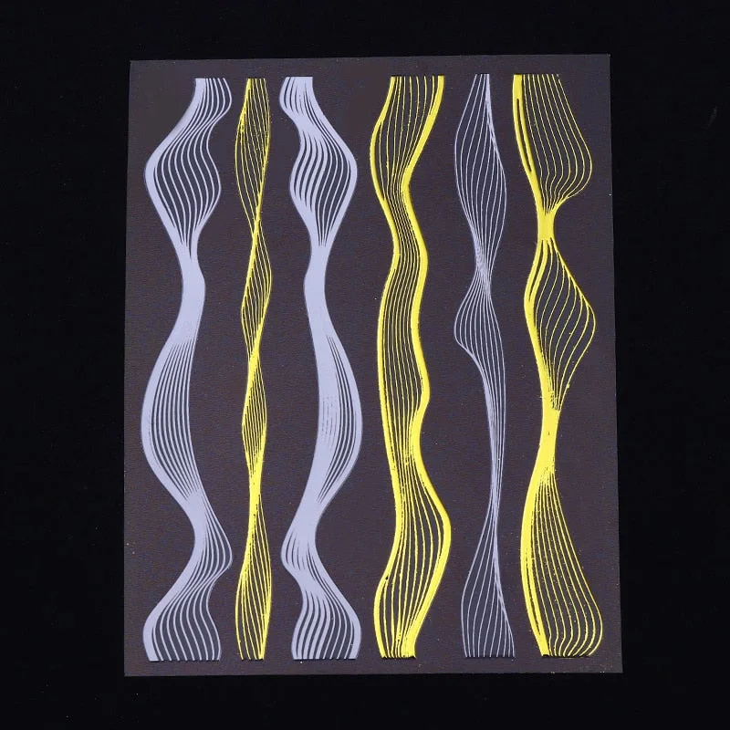 3D Iridescent Fire Nail Stickers Slider Gold Black DIY Nail Art Transfer Decals Manicures Nail Art Decorations Decor Tool