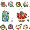 DIY Diamond Painting Hanging Wreath Kit Home Door Decor(Include Chain and Lamp Belt)