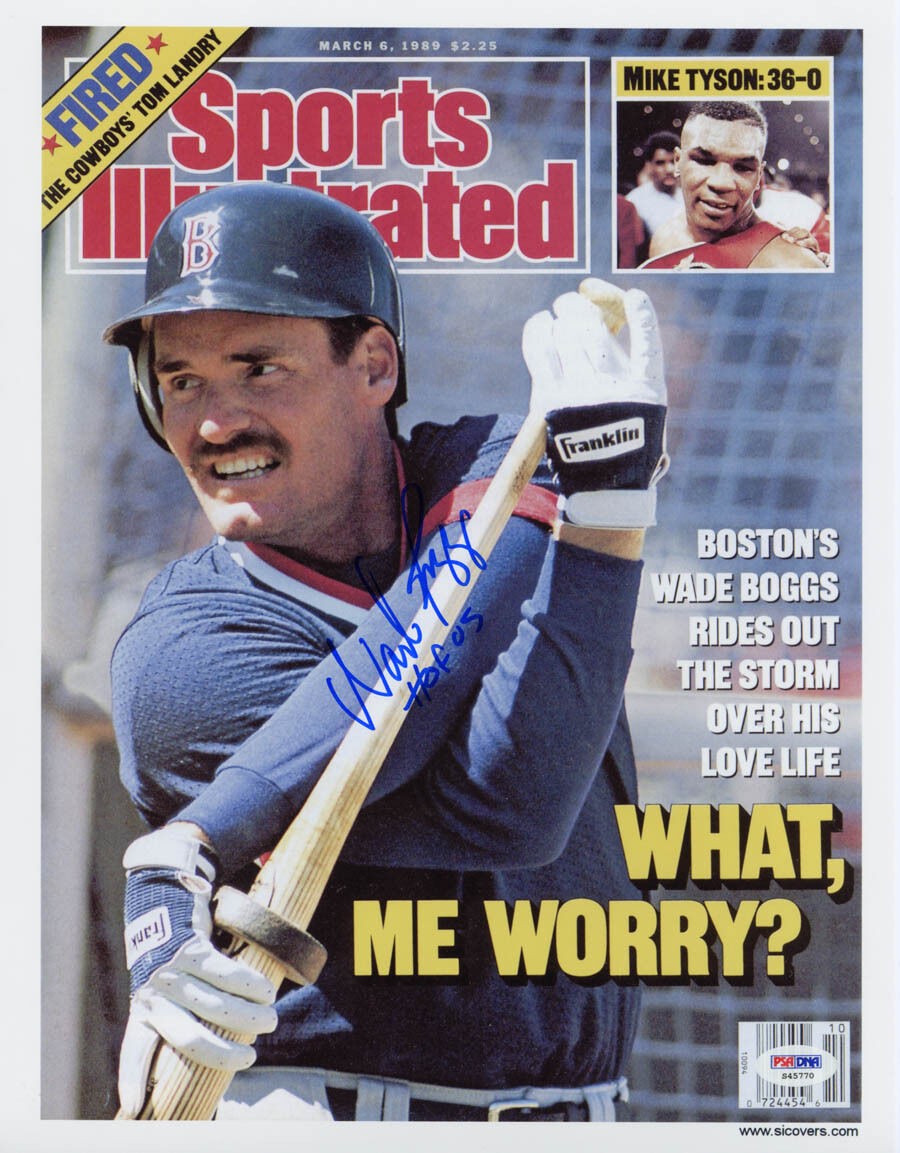 Wade Boggs SIGNED Sports Illustrated Print + HOF 05 Red Sox PSA/DNA AUTOGRAPHED