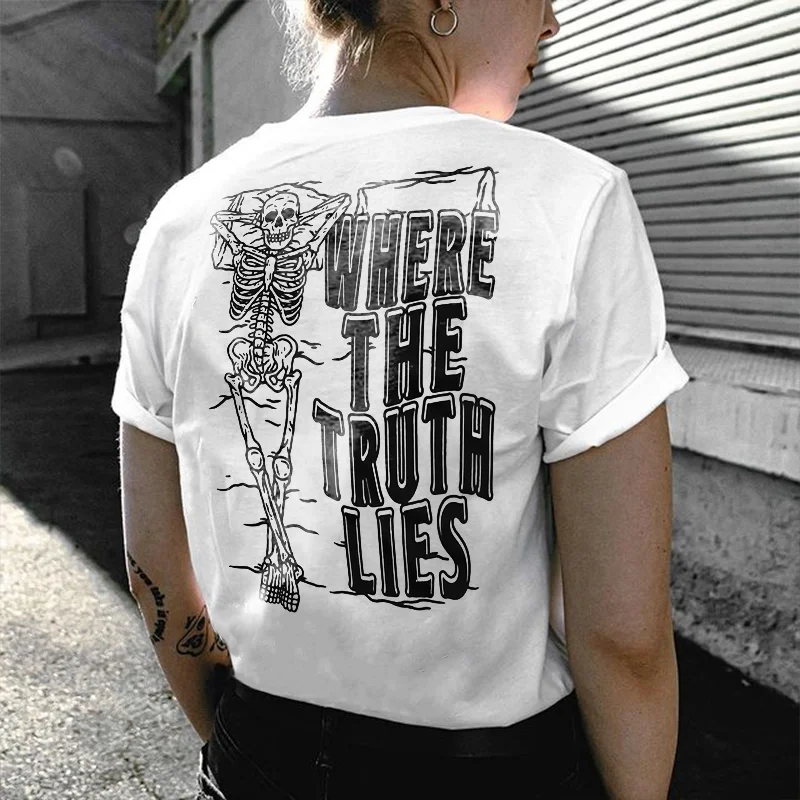 Where The Truth Lies Letters Printing Women's T-shirt -  