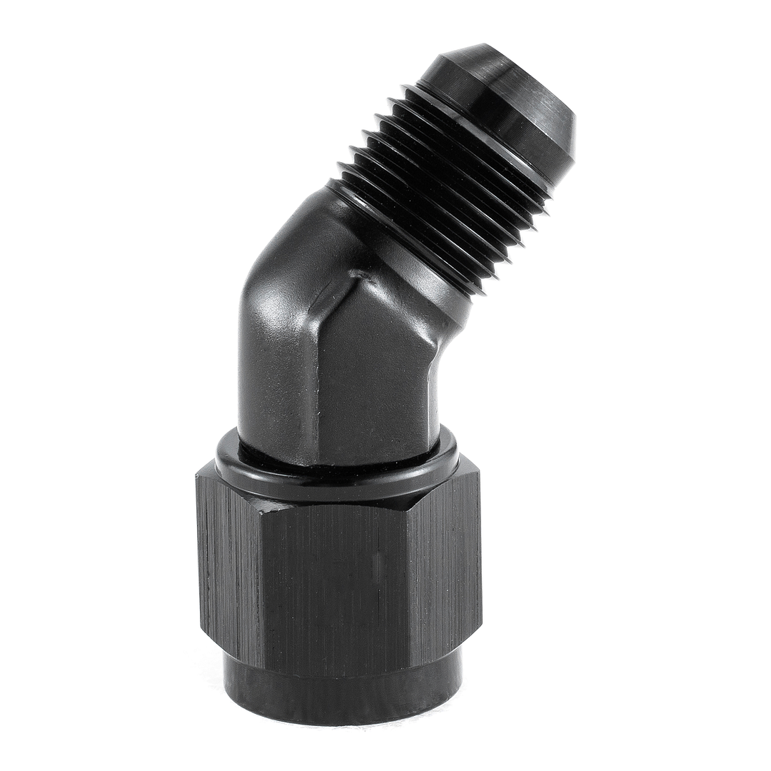 Alloyworks 6 AN Flare 45 Degree Fitting Female/Male Union BLACK Aluminum