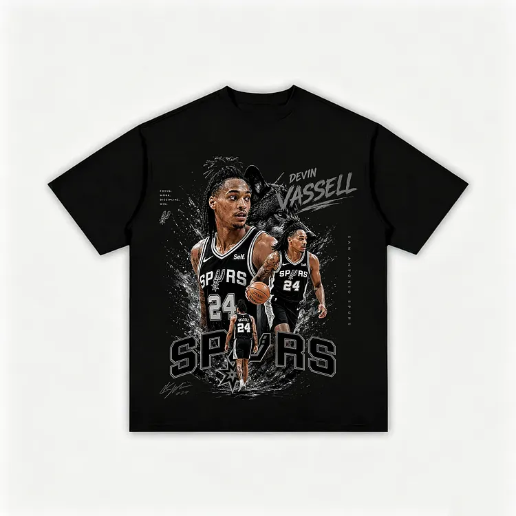 Devin Vassell Spurs San Antonio Spurs Focus Work Discipline Win Printed Men's T-shirt