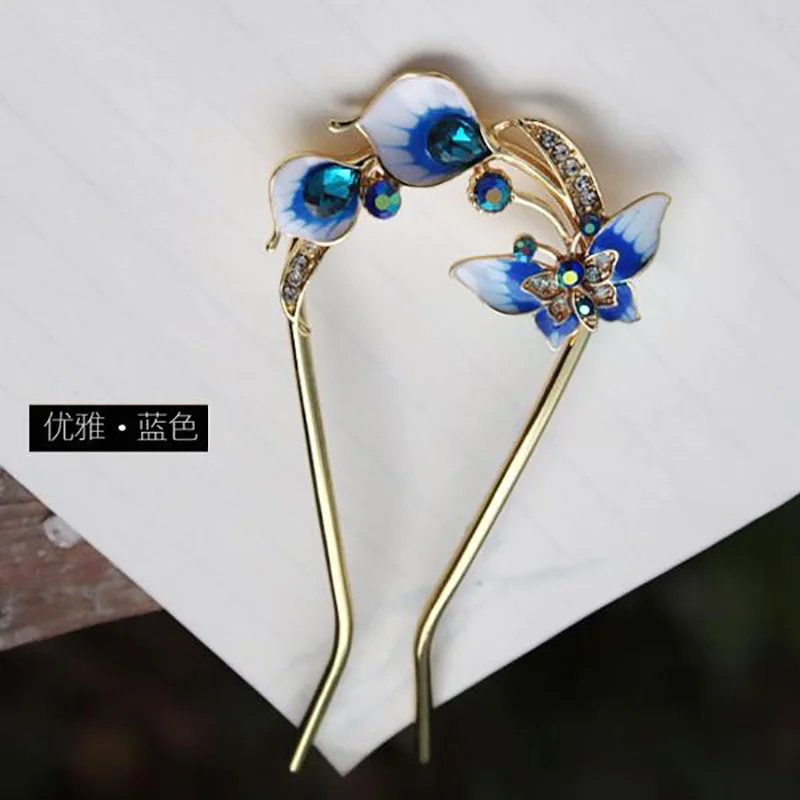 Ethnic Feng Rhinestone U-Shaped Hairpin