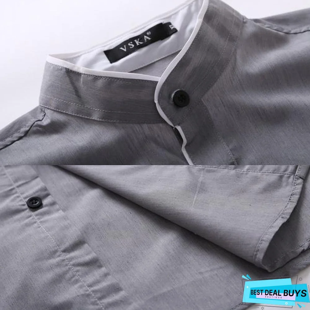 Men' Classic Business Casual Long Sleeved Dress Shirts