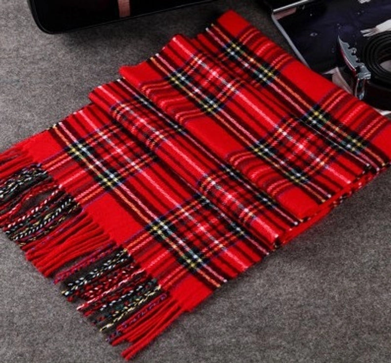 Autumn And Winter New Men’s Scarf Warm Korean Style British Plaid Cashmere Versatile Classic Men’s And Women’s Student Scarf
