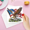 (US Only)6PCS DIY US Flag Eagle Wreath Diamond Art Greeting Cards Congratulations Cards