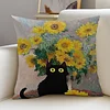 Van Gogh Sunflower Cross Stitch Pillow Cover Kit 11CT Stamped 3-Strand Embroidery 45x45cm